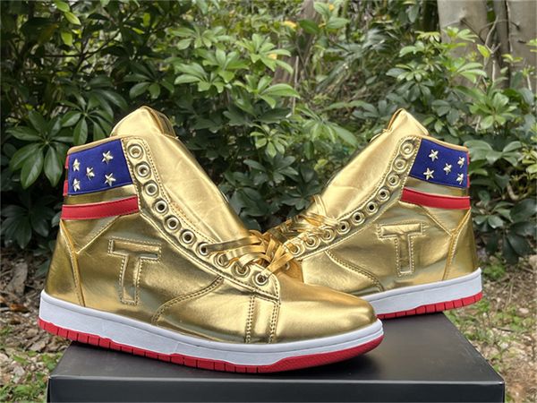2024 Authentic Trump Shoes sneakers basket Scarpe casual The Never Surrender High-Tops Designer TS Gold Custom Men Outdoor Sneakers Trendy Outdoor con scatola
