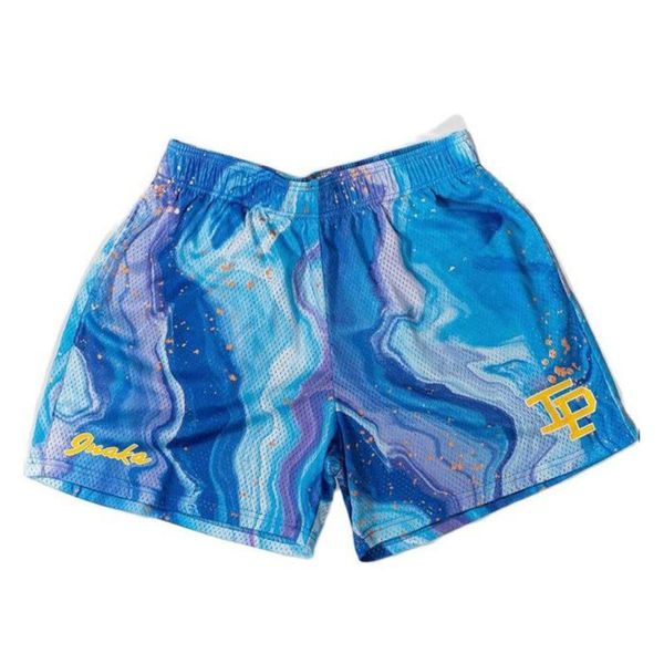 Verão homem plus size azul calças de pista praia rua designer na altura do joelho basquete jogger curto dos homens shorts nadar malha secagem rápida