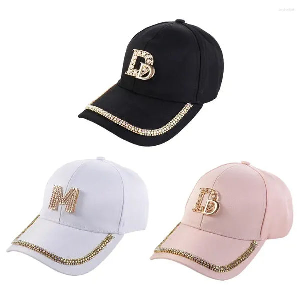 Cappellini da baseball Accessori Cappello da baseball Lettere inglesi Strass bling Stile coreano Visiera parasole Cappello da donna con visiera regolabile