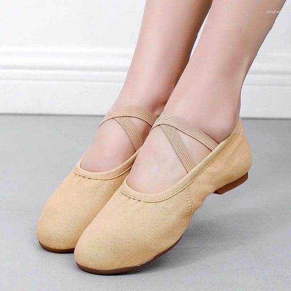 Sapatos de dança standart salão de baile para mulheres exercício profissional prática dança mulher saltos planos/1cm/3.5cm ballet