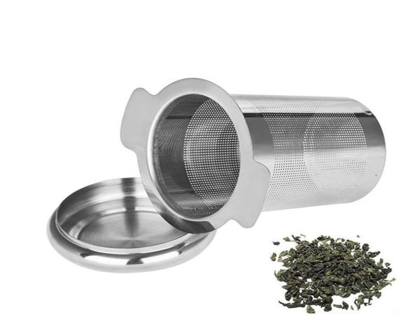 Многоразовая корзина для заварки чая из нержавеющей стали, мелкоячеистое сито с крышкой с 2 ручками, фильтры для чая и кофе для листового чая LZ01845382730