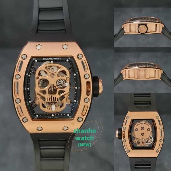 Uhr Hochwertige Herrenuhren Designer Mechanische Uhr Luxus RM Mans Handuhr Super Premium AAA Grade Black Ross Gold