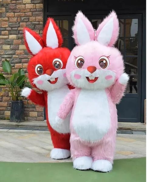 2024 Halloween Rabbit Hare Fancy Cartoon Mascot Costume Cartoon Animal Anime Tema Caráter Adulto Tamanho Natal Carnaval Festa de Aniversário Fancy Outfit