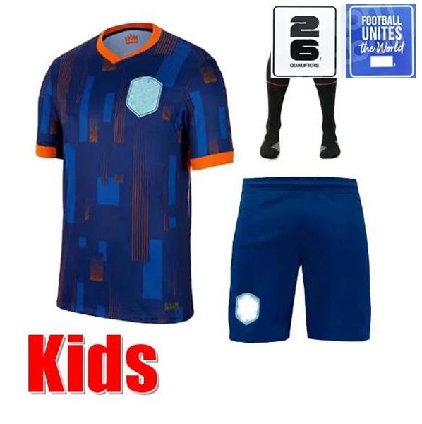 24 25 Niederlande Memphis Holland Fußballtrikot 2024 Euro Cup 2025 Niederländische Nationalmannschaft Fußball -Hemd Männer Kinder Kit Full Memphis Xavi Gak 6972