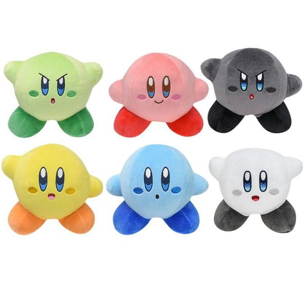 Animais de pelúcia recheados 6 cores bonitos Kirby P brinquedos 15cm rosa azul verde amarelo preto expressão irritada tortas boneca crianças melhor presente brinquedo gota otgib