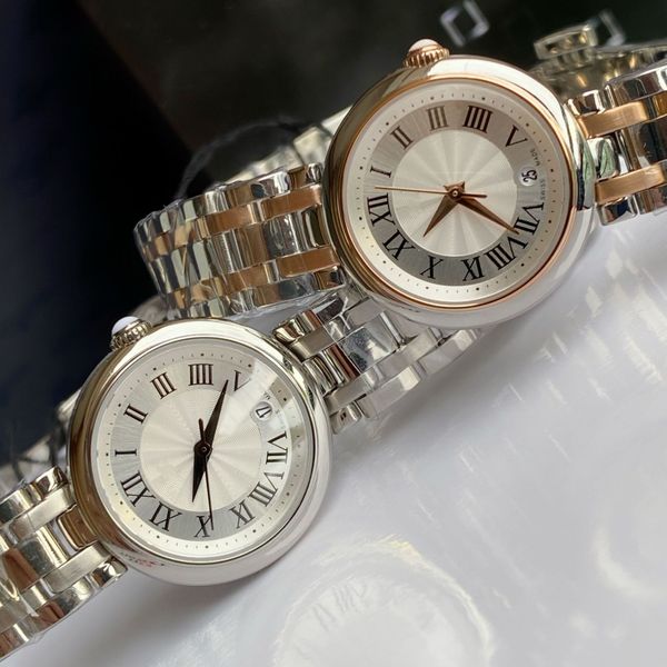 Relógio feminino popular, série pequena e compacta, relógio de pulso de luxo, quartzo, aço fino, vida à prova d'água 2024
