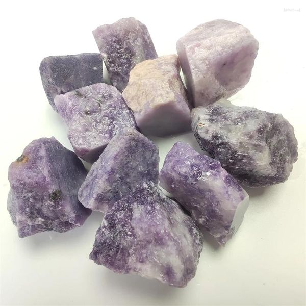 Estatuetas decorativas natural verde mica pedra roxo difusor cristal violeta purificação áspera energia cura decoração para casa