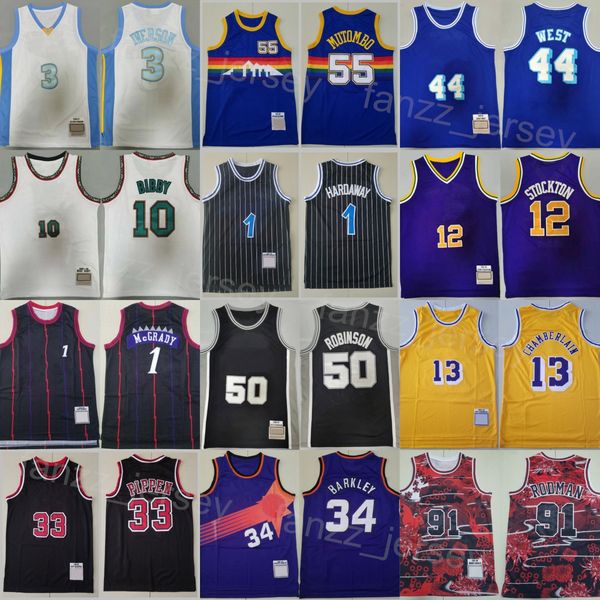 Vintage Retro LeBron James Basketbol Formaları Gerileme Ray Allen 34 Scottie Pippen 33 Kevin Durant 35 Dikembe Mutombo 55 Charles Barkley Larry Bird Tracy McGrady