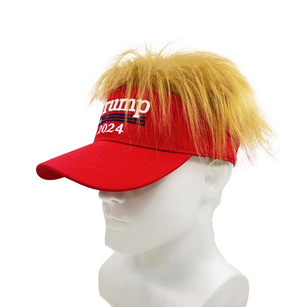 Trump-Hüte mit Haar-Baseballkappen 2024 Trump-Baumwollhüte