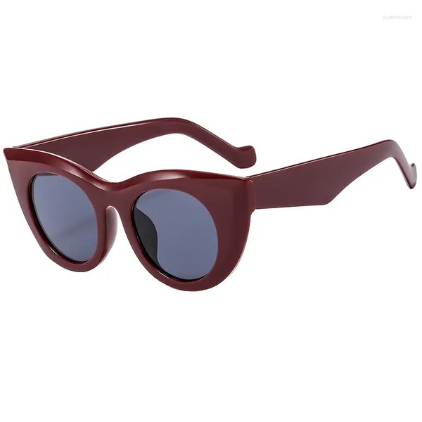 Occhiali da sole Moda Cat Eye Bordo spesso INS Colore caramella Occhiali da sole alla moda Occhiali da vista retrò con protezione versatile Donna