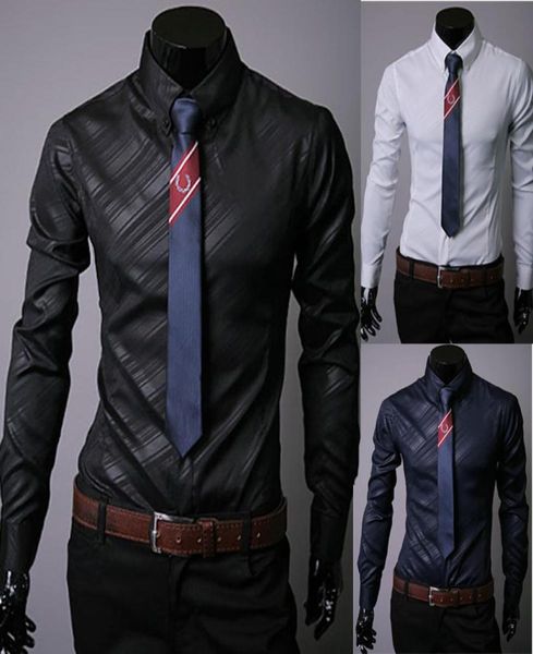 Design mais recente 3 cores camisas listradas de homens