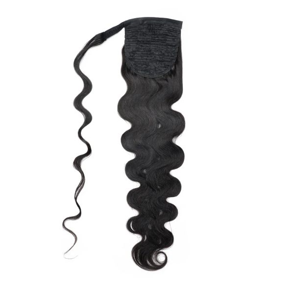 Ponytails coda di cavallo body wave coda di cavallo da 12 a 28 pollici macchina fatta magia in giro per la coda di cavallo nera remy brasiliana capelli umani estenti