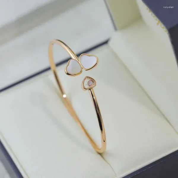 Bracciale rigido di alta qualità con apertura a doppia faccia Fritillaria per gioielli di moda da donna