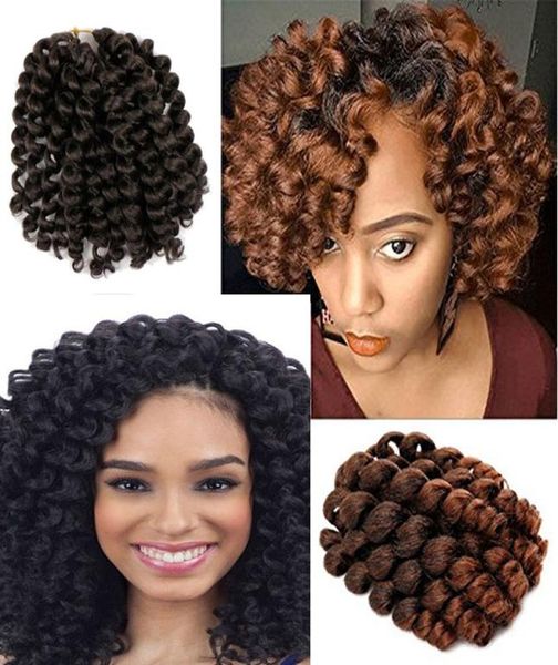 5 pacotes 8 Polegada varinha onda crochê tranças cabelo sintético jamaicano bounce cachos cabelo de crochê africano encaracolado trança cabelo para bl6805599