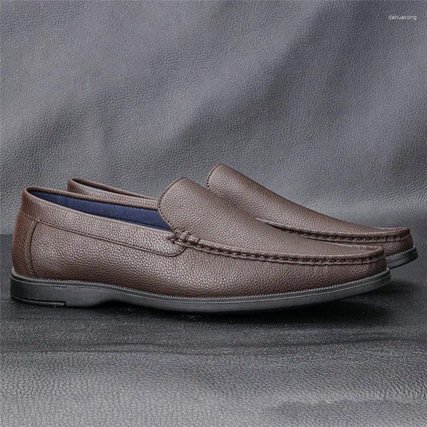 Freizeitschuhe Slip-On Vintage britische Herren hochwertige weiche flache Leder atmungsaktive rutschfeste Herren-Designer-Loafer