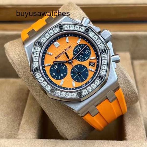 Orologio da polso per il tempo libero Orologio da polso AP Royal Oak Offshore Series 37 mm Diametro orologio Meccanico automatico Gomma Moda Tempo libero Orologi famosi per uomo e donna