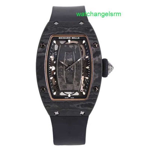 Klassische RM-Armbanduhr, Chronograph, Serie RM07-01, modische Damenuhr aus Karbonfaser, Titan und Metall