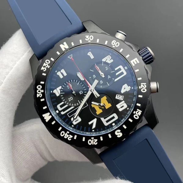 Роскошные часы AAA Breitli 2024 48 мм Endurance Pro Limited с синим циферблатом Кварцевый хронограф с аккумулятором и датой Мужские часы с ремешком из нержавеющей стали Мужские наручные часы