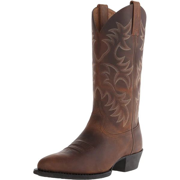 Stivali uomini midcalf stivali fatti a mano retrò stivali da cowboy western stivali per leisure sneaker nuove scarpe da equitazione zapatos casuals hombres