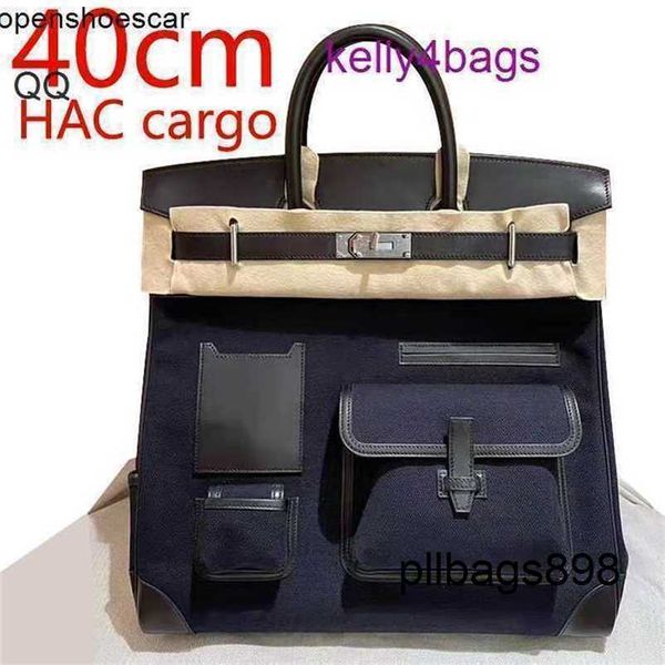 Totes bolsa 40cm saco hac 40 artesanal de alta qualidade togo couro lona grande capacidade viagem com logotipo qq