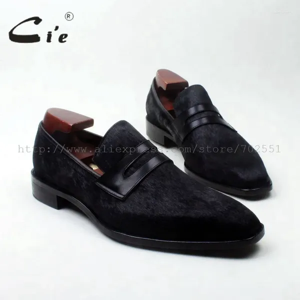 Sıradan ayakkabılar cie kare ayak penny ayakkabı siyah at saç ısmarlama deri adam el yapımı buzağı nefes alabilen gerçek slip-on loafer126