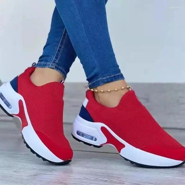 Lässige Schuhe Sommer Frauen Sneakers Plattform Leichtes Sport Tennis Plus Size Stick Slip on Female