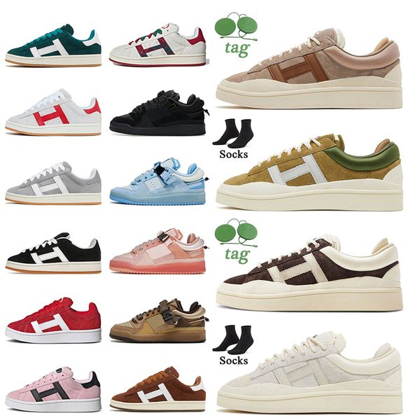 2024 Luxo Camurça Superior Designer Sapatos Casuais Bad Bunny 00s Mulheres Mens Plataforma Sneakers Fórum 84 Baixo Preto Marrom Azul Tint Rosa Verde Goma Creme Leopardo Flat Trainers