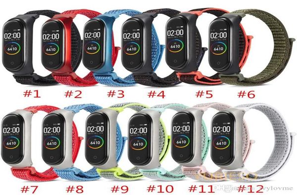 Mi Band 3 4 Strap Bilek Bandı Naylon Bilezik Akıllı Saat Band Aksesuarları Bilek Mi Band3 Xiao Mi Band 3 4 4 Bilek Bant2701509