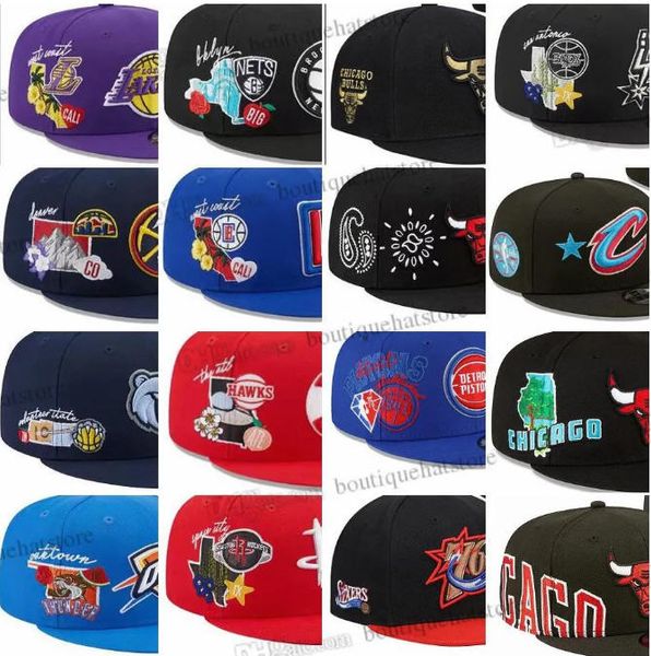 2024 Yeni Amerika Basketbol LA LC Isı Okc City York Bull Hats Sport 32 Takım Futbol Beyzbol Snapbacks Hip Hop Sports 10000 Tasarımlar Şapkalar