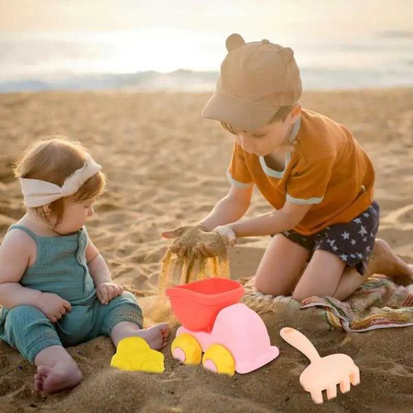 Conjunto de brinquedos de praia divertidos para brincar na areia, 5 peças, brinquedos de praia para crianças, cores brilhantes, brinquedo divertido para quintal, lago, piscina e jardim 24321