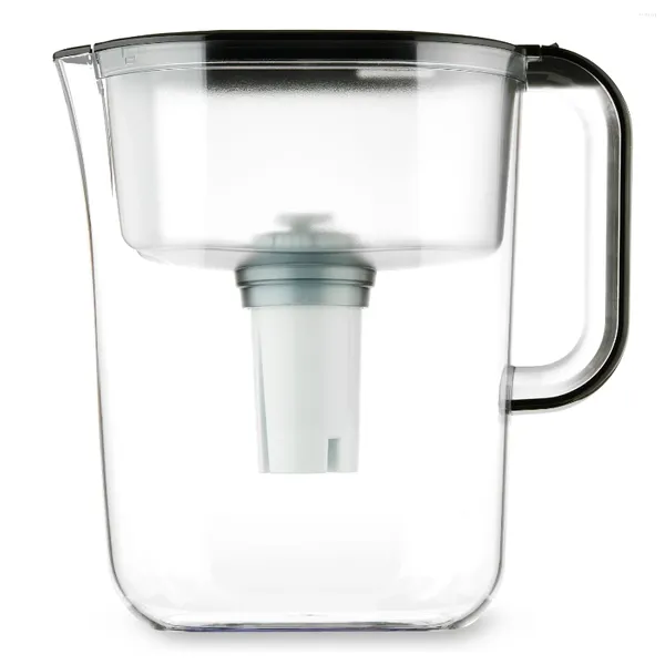 Su Şişeleri 10 Cup Filtre Sürahi Siyah Brita Uyumlu 10.6hx3.9wx10.8l inç