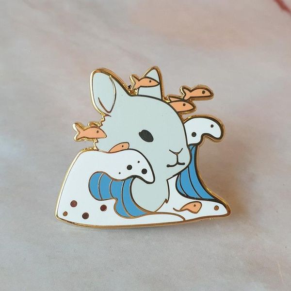 Meerestiere-Kaninchen-Abzeichen, niedliche Anime-Filme, Spiele, harte Emaille-Pins, zum Sammeln, Cartoon-Brosche, Rucksack, Hut, Tasche, Kragen, Anstecknadeln