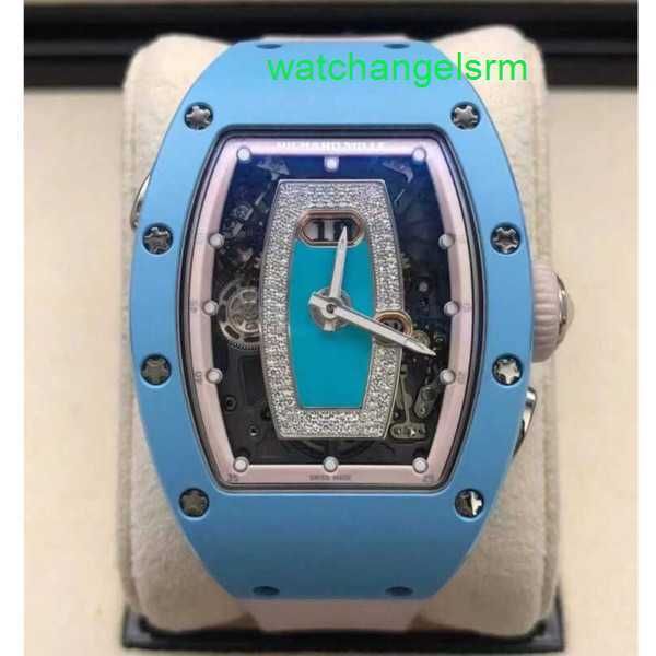 RM Armbanduhr Celebrity Casual Watch Rm037 Automatische mechanische Uhr Rm037 Blaue Keramik Damenmode Freizeit Sportmaschinen Handgelenk