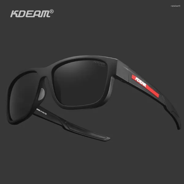 Sonnenbrille KDEAM 2024 Herren Quadratisch Polarisiert Hochelastisch TR90 Material Rahmen Polarisierende Linse Damen Passform