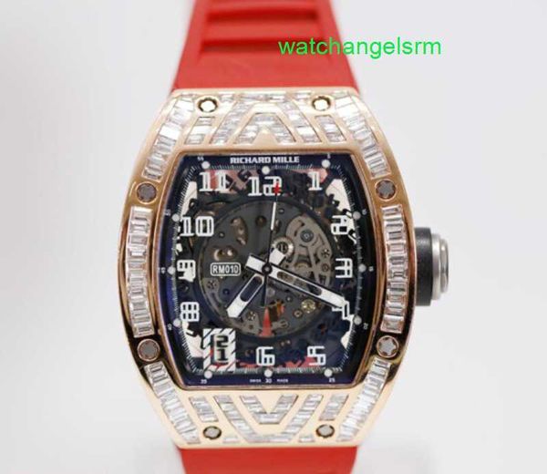 Klassische RM-Armbanduhr, Chronograph, Rm010, Herren-Set mit Tsquare Diamond Rose Gold Machinery Swiss Famous Watch