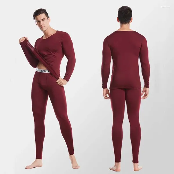 Intimo termico da uomo invernale termico in velluto caldo taglie forti 4XL completo elastico senza cuciture Fever Long Johns