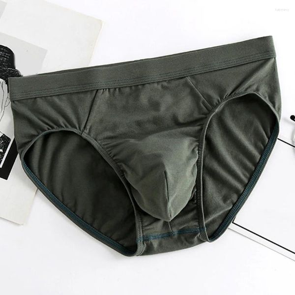 Cuecas masculinas cor sólida briefs sexy shorts sem costura confortável macio calcinha de algodão pele-amigável esporte casual roupa interior