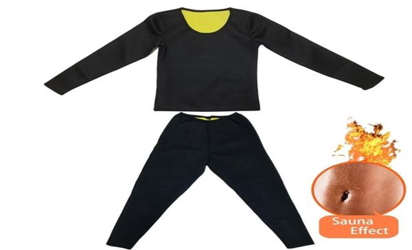 Sauna takım elbise shapewear kilo kaybı korse neopren ter sauna gömlek gövdesi vücut şekillendiricileri uzun kollu gömlek pantolon bel eğitmeni 2012237504075