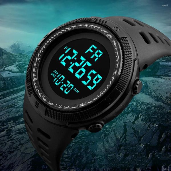 Armbanduhren UTHAI C26 Herren Digitale Elektronische Uhr Sport Glow 49mm Großes Zifferblatt Student Outdoor Abenteuer Trend Multifunktionsuhren