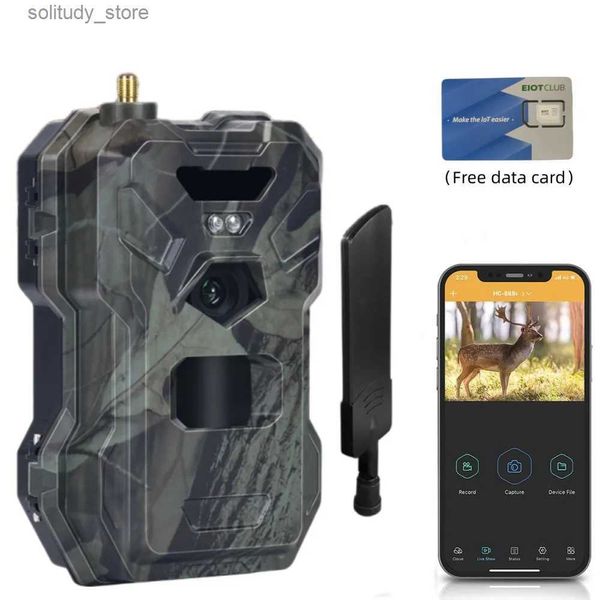 Câmeras de trilha ao ar livre 30MP 2K HD Caça Segurança doméstica 4G Live Performance Trap Game Wildlife Plant Night Vision Application Control Camera Q240321