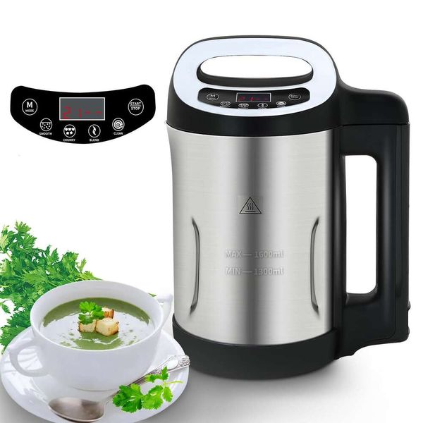 Potlimepan 1,6 L, dispenser multifunzionale e per frullati 6 in 1, con pannello di controllo intelligente, dispenser elettrico per zuppe calde in acciaio inossidabile, 2-5 porzioni di