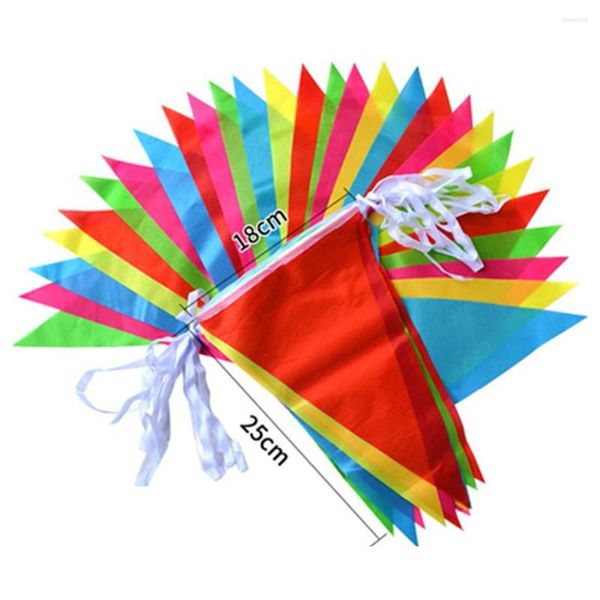 Decorações de jardim bandeira de corda triangular, faixa multicolorida, festa, evento, decoração de casa, festival, buntings