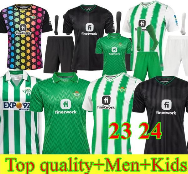 23 24 Real Betis ISCO Camisas de futebol 2024 JOAQUIN Iglesias JOAQUIN CANALES WILLIAN J Shirt WILLIAMJUANMI VICTOR RUIZ homens crianças uniforme de futebol kit