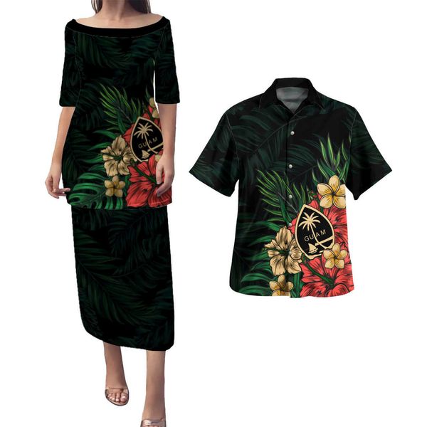 Комбинированные платья и рубашки Kakau в племенном стиле Guam Puletasi, женское платье макси на заказ, гавайские футболки, комплект, оптовая продажа