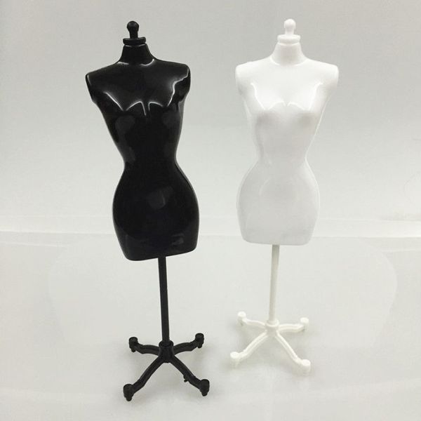 Testa da parrucchiere Confezione di gioielli 4 pezzi 2 nero 2 bianco manichino femminile per bambola mostro Bjd vestiti fai da te display regalo di compleanno331f