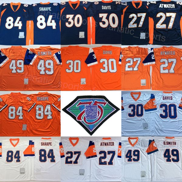 Vintage Fußball 30 Terrell Davis Trikot 1994 1997 Retro 84 Shannon Sharpe 49 Dennis Smith 27 Steve Atwater 7 John Elway 18 Peyton Manning Uniform 75. genähtes Team