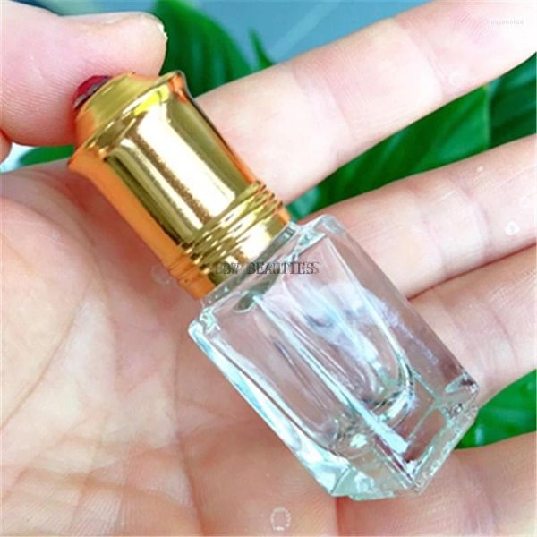 Frascos de armazenamento 500 pçs/lote 3ml vazio quadrado vidro rolo de óleo essencial na garrafa diy toner comestic de alta qualidade recipiente recarregável