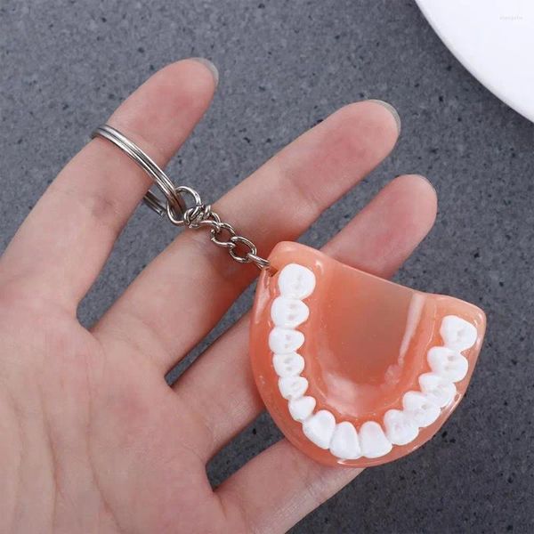 Schlüsselanhänger Harz Schlüsselanhänger Tasche hängen Anhänger Auto Ringe kreative Mode Zahn Molar Oberkiefer Modell Prothese