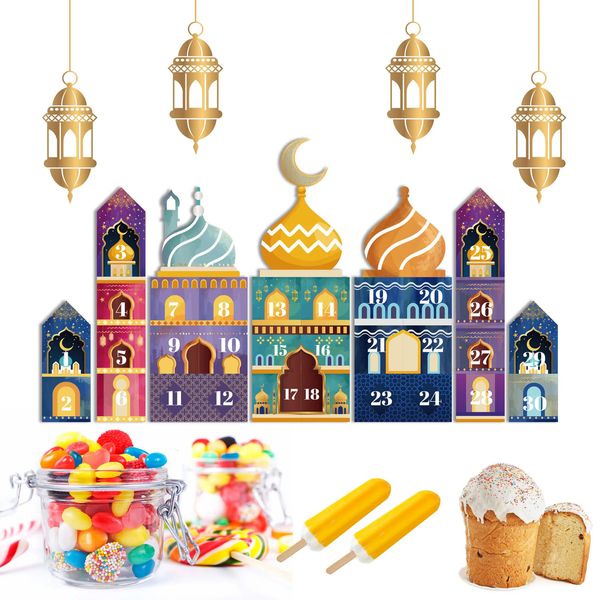 Decorazioni Ramadan 30 giorni fai da te Eid Mubarak Conto alla rovescia Calendario Avvento Confezione regalo Numero di cartone 230308