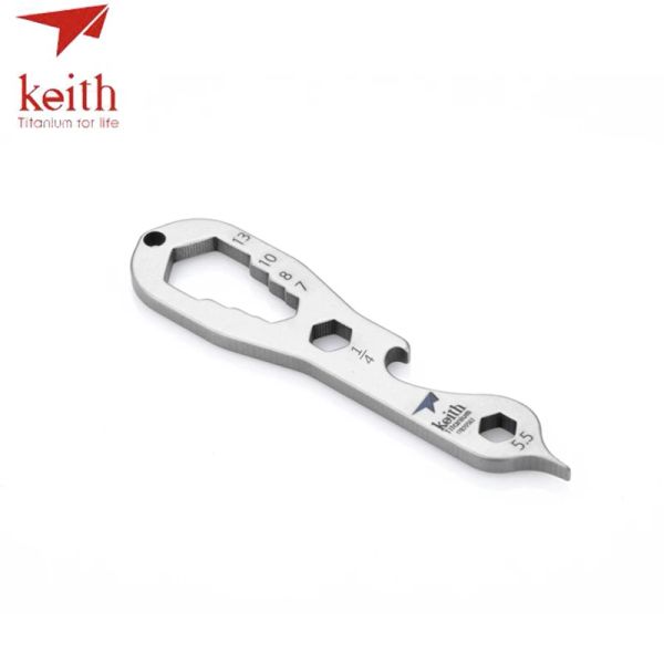 Strumenti Keith Pure Titanium Chiave esagonale Apribottiglie Chiave portatile Strumento EDC multifunzionale per escursionismo da campeggio